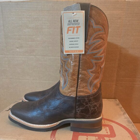 Roper Men's Work It Over Boots 10 EE Wide Brown 09-020-9204-8442 - Picture 5 of 12